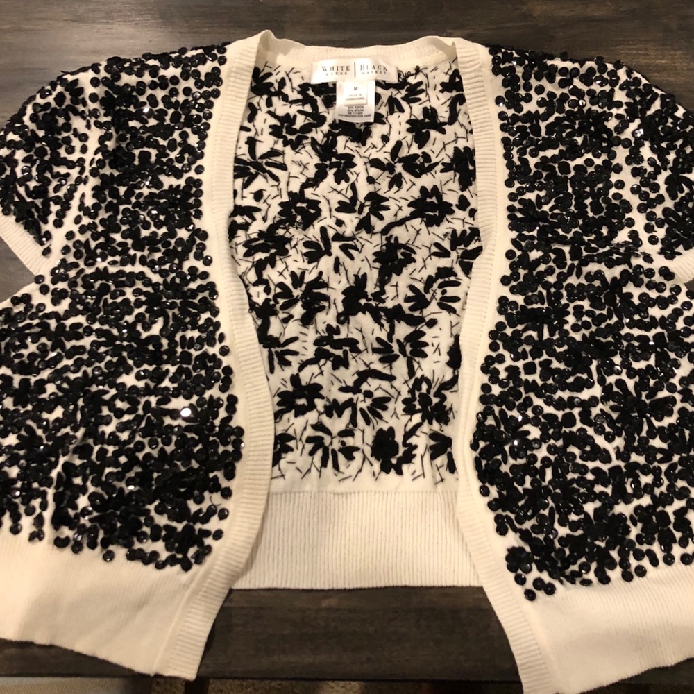 WHITE HOUSE BLACK MARKET Beaded Cardigan